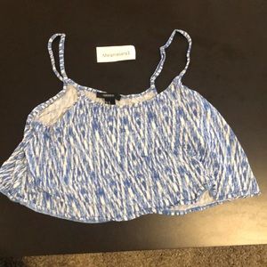 Blue and White Chevron Crop Top